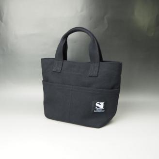 【1095-1】伝統に培われた技術!　倉敷帆布前面ポケットミニトート 黒色