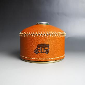 【0969-1】心躍るリアルレザーの質感！　牛革OD缶カバー BROWN（野口オートキャンプ場）