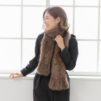 【0975】毛皮の王様 ロシアンセーブルヤーンロングマフラー ワイルド