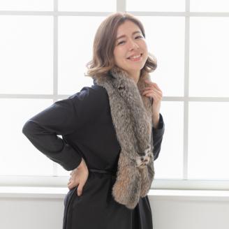 【0978】ナチュラルな質感が魅力！リンクスロングマフラー ベージュ