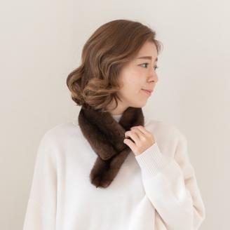 【0981-1】毛皮の宝石 NAFAミンクDFチョーカー　ブラウン