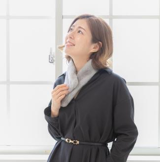 【0981-2】毛皮の宝石 NAFAミンクDFチョーカー　サファイア