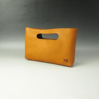 【1107-1】心躍るビンテージレザーの質感! 牛革バッグインバッグ