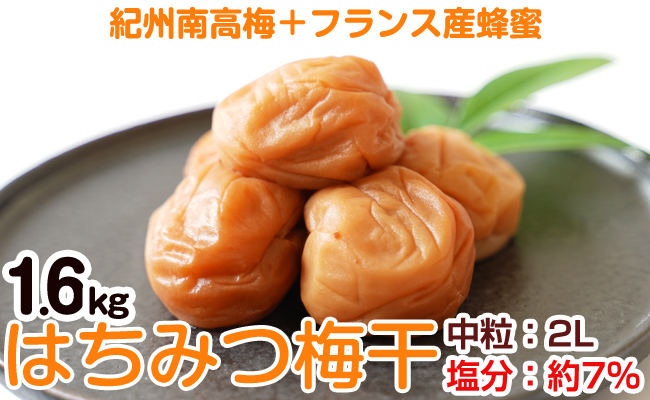 【1124-2】はちみつ梅干し(紀州南高梅)1.6kg 中粒 2L 和歌山県産