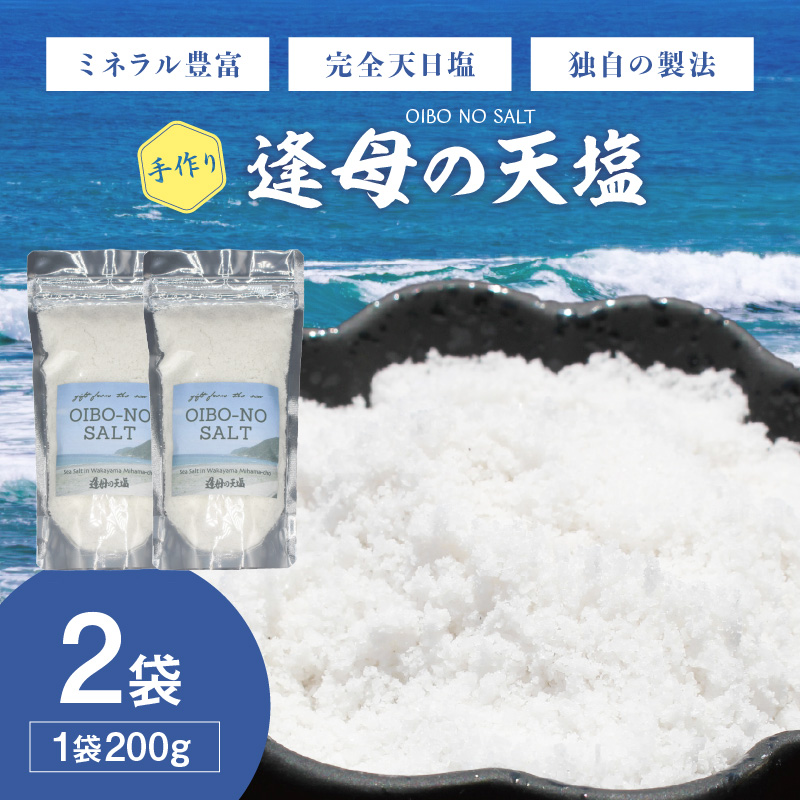 【1259-1】手作り天然塩　【逢母の天塩】200g×2パック
