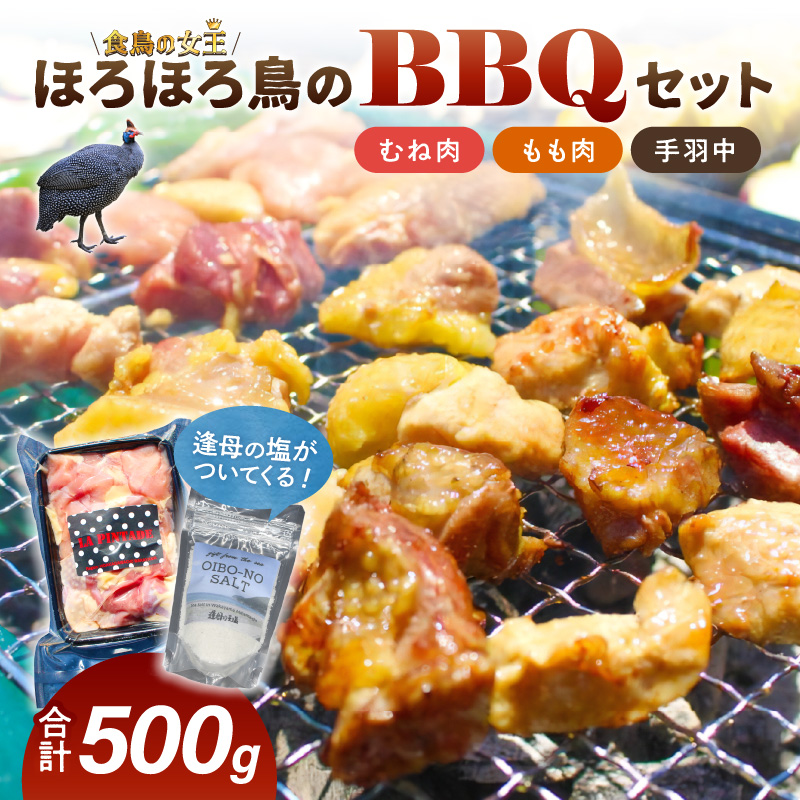 【1261-1】ほろほろ鳥のBBQセット逢母の塩付(1～2人前）