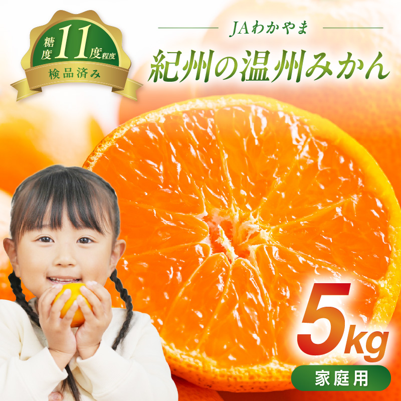 【1262-1】JAわかやま　紀州の温州みかん（家庭用）5kg