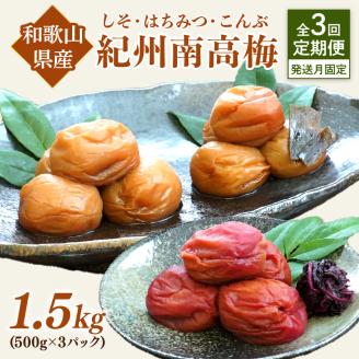 【8052-2】【発送月固定定期便】紀州南高梅1.5kgセット