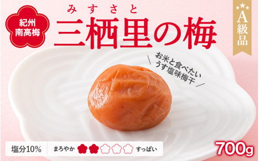 紀州南高梅　三栖里の梅（塩分10%）　700g  / 田辺市 紀州南高梅 南高梅 梅干し 梅干 梅  肉厚 お米 おにぎり 焼酎 梅酒 健康 【ske006-1】