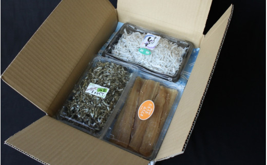 橋市の詰め合わせセットS（釜揚げしらす300g・じゃこの佃煮200g・太刀魚のみりん干し300g）※北海道・沖縄・離島配送不可 / 干物 味醂干し おつまみ ご飯のお供 シラス 冷蔵 お取り寄せ 和歌山県 田辺市【has009-1】