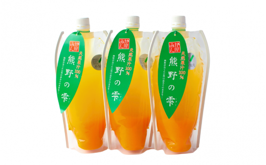 ＜予約受付＞ 天然果汁100％ みかんジュース 熊野の雫（不知火）500ml×3 ※2026年4月より発送予定 / ジュース 不知火 しらぬい デコポン 果汁100％ ストレート パウチ入 柑橘 和歌山県 田辺市【hso001】