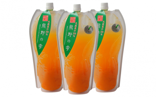 ＜予約受付＞ 天然果汁100％ みかんジュース 熊野の雫（不知火）1L×3  ※2026年4月より発送予定 / ジュース 不知火 しらぬい デコポン 1000ml 果汁100％ ストレート パウチ入 柑橘 和歌山県 田辺市【hso009】