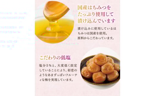 紀州南高梅「蜜恋」（塩分約5％）300ｇ×2 はちみつ梅干し A級品 大粒3L以上 / 和歌山 梅干し 田辺市 紀州南高梅 南高梅 梅干 梅 うめ 肉厚 お米 おにぎり 焼酎 梅酒 健康 はちみつ入り りんご酢 塩分約5％ 塩分控えめ 梅干し 梅干し 梅干し 梅干し 梅干し 梅干し 梅干し 梅干し 梅干し 梅干し 梅干し 梅干し 【kbe040-1】