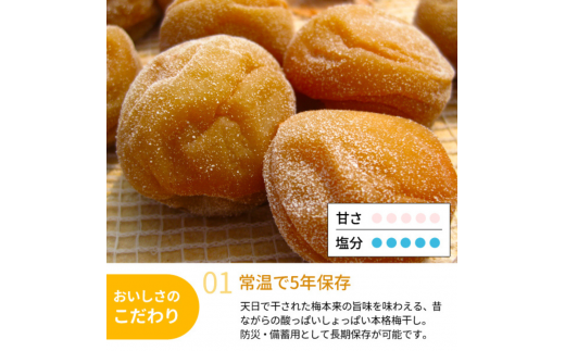 紀州南高梅 備蓄用白干し梅（塩分22%）400g×4袋 / 紀州南高梅 南高梅 梅干し 梅干 梅 うめ 個包装 防災 備蓄 健康 白干梅 ご飯のお供 和歌山県 田辺市 【kng010-1】