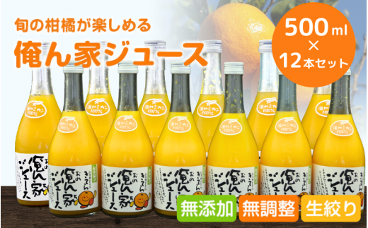 季節毎の柑橘ジュース500ml×12本セット / 和歌山 和歌山県産 田辺市 温州みかん 不知火 デコポン バレンシアオレンジ みかんジュース 100％ジュース オレンジジュース【ktr016-2】
