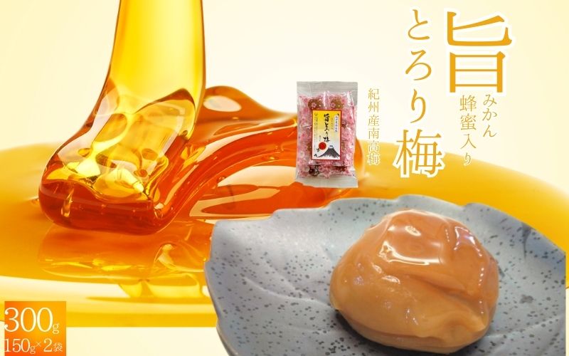 紀州南高梅 旨とろり梅 はちみつ入り 300g（150g×2）個包装 / 和歌山 和歌山県産 田辺市 南高梅 はちみつ梅干し 梅干し 個包装【nag009】