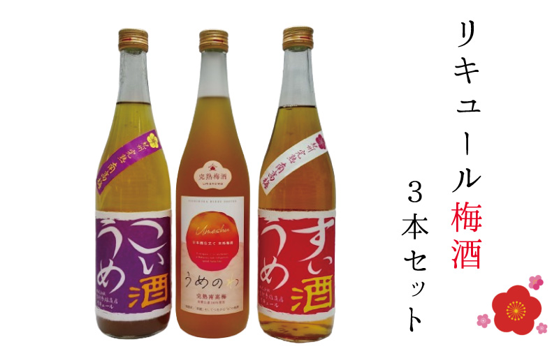 リキュール 梅酒3本セット 飲み比べセット 梅酒 地酒 甘いお酒【miy125】
