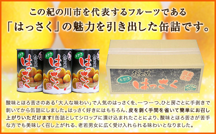 和歌山産 手剥き八朔缶詰 (450g×8缶入り) はっさく 柑橘《30日以内に出荷予定(土日祝除く)》 紀の川市厳選館 和歌山県 紀の川市 フルーツ 果物 缶詰---wsk_gsk45_90d_23_17000_8k---