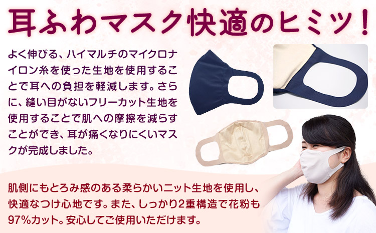 耳ふわマスク【カラーネイビー】【サイズL～LL】《90日以内に出荷予定(土日祝除く)》トップマン工業株式会社---wsk_tpmsk_90d_22_8000_27g_lll_nv---