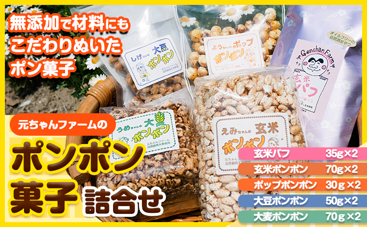 ポンポン菓子詰合せ元ちゃんファーム《90日以内に出荷予定(土日祝除く)》玄米大豆大麦トウモロコシ---wsk_gncppset_90d_22_14000_510g---