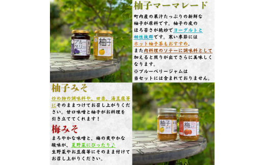 【手作り・無添加】「ふるさとの愛情詰め合わせ 食卓セット2」 ～ みそ・ ポン酢 ・ マーマレード ・ 焼肉のタレ ～ / 調味料 味噌汁 パン BBQ スイーツ 料理 柚子 ゆず味噌 梅味噌 和歌山【ois002】