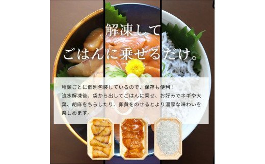  紀州湯浅醤油を使ったサーモンとカンパチの漬け＆釜揚げしらすの 海鮮丼 3種セット×2 計600g / サケ サーモン 鮭 冷凍 カンパチ しらす シラス 海鮮丼 おかず 人気 【uot757A】