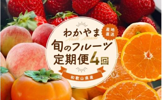 わかやま 旬の フルーツ 定期便 【L】全4回 ※北海道・沖縄・離島への配送不可 （配送日時指定不可）/  有田みかん まりひめ いちご 桃 柿 【ard-tkb911】