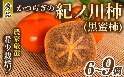 先行予約！ 紀の川柿 （果実の中身が黒い！黒蜜柿）希少栽培！ 秀品６個～９個 こだわり農家厳選！【※2026年10月上旬から11月上旬頃発送】/ 和歌山県 かつらぎ町 カキ 柿 太秋柿 紀ノ川柿 富有柿 早秋柿 秀品 紀の川柿 かき フルーツ 旬 秋【kgr044】 