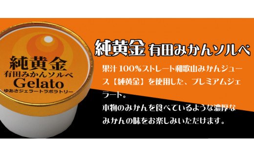 プレミアムジェラート 純黄金12個セット 有田みかんソルベ アイスクリームセット 100mlカップ ゆあさジェラートラボラトリー / アイスクリーム  ジェラート アイス ソルベ シャーベット スイーツ 【kmtb700-08】