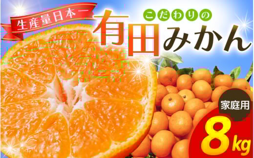 【2026年10月発送予約分】【農家直送】こだわりの有田みかん 約8kg＋250g(傷み補償分)  有機質肥料100%  サイズ混合　【10月発送】/ミカン 蜜柑 柑橘 フルーツ くだもの 果物 温州 有田 【nuk100-10】