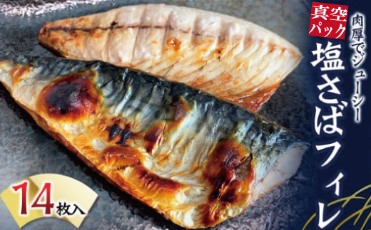  塩さばフィレ14枚入（真空パック入）/サバ 塩サバ 冷凍 切り身 【uot403B-1】