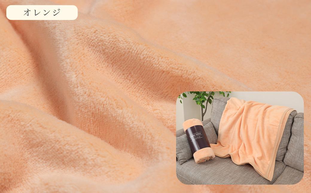 ひざ掛け オレンジ 約140cm×100cm ヨガ 大判 ハーフサイズ 綿毛布 ハーフケット コットン100%  国産 洗える 綿 厚手 天然素材 暖かい 保育園 お昼寝 ブランケット シール織 膝掛け 三和シール工業株式会社【KSK23】