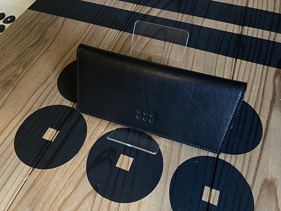 あなただけの一点もの・紀州産本革真田六文銭財布【ブラック】