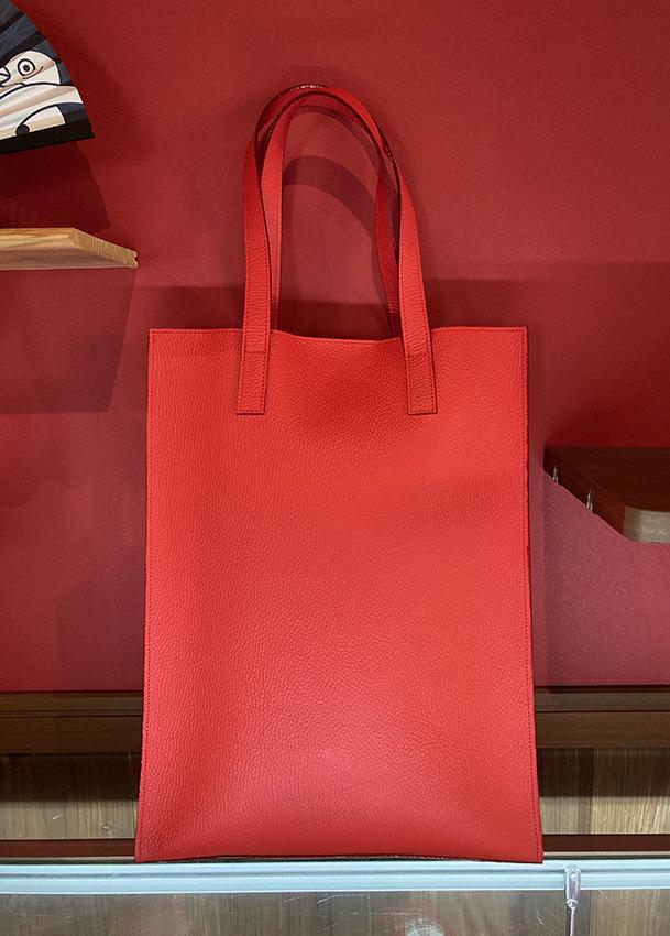 本革六文銭バッグ／縦型【真田赤備】