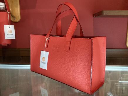 本革六文銭バッグ／横型【真田赤備】