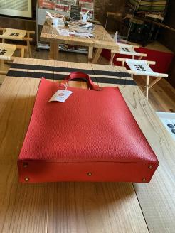 本革六文銭バッグ／縦型【真田赤備】