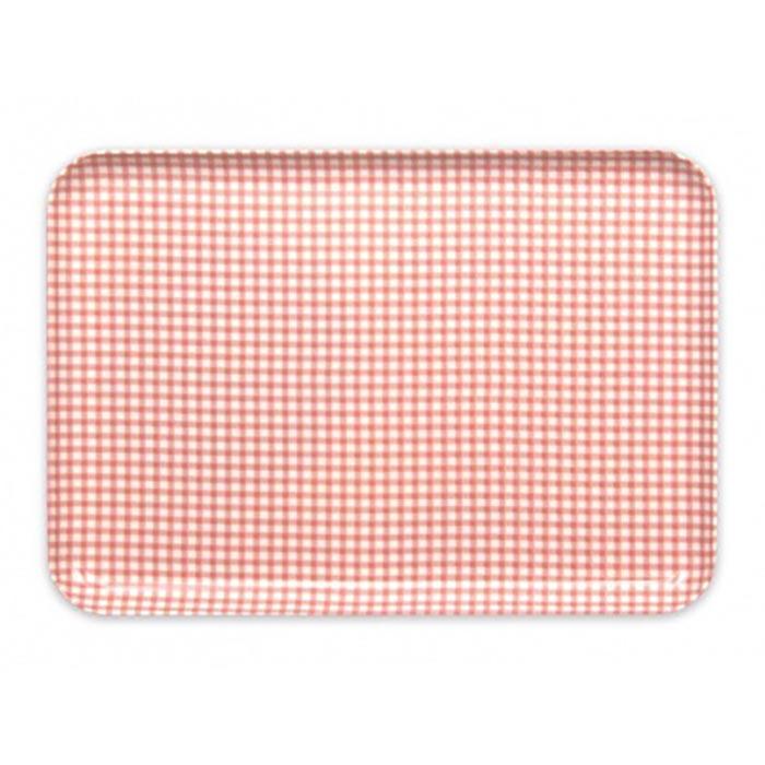 【ブルー×ピンク2枚組】ST ランチョン トレー M 33cm チェック タツクラフト 【Tk70w】