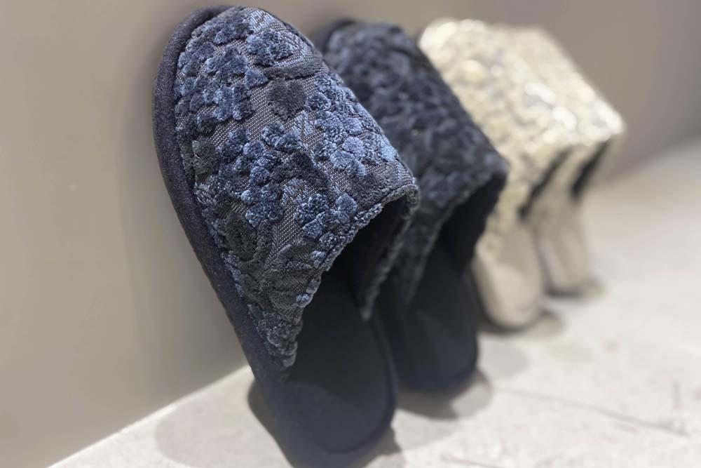 金華山織 うだつ型 スリッパ ネイビー 1足 約23.5cm～26.5cm クローバー 株式会社中矢パイル【KSK3】