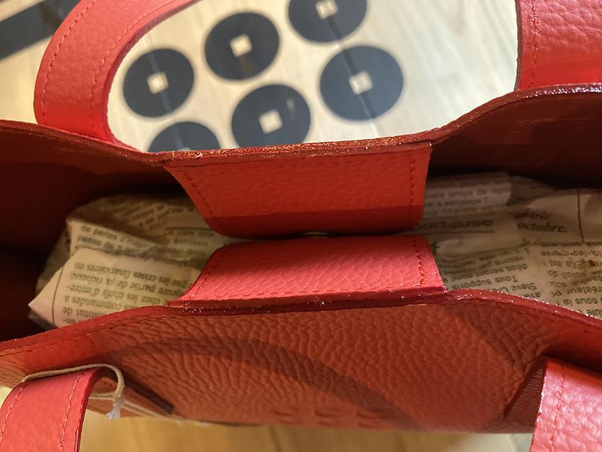 本革六文銭バッグ／縦型【真田赤備】