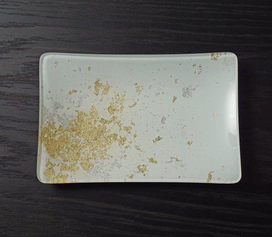 金銀箔ちらし角小皿5枚セット