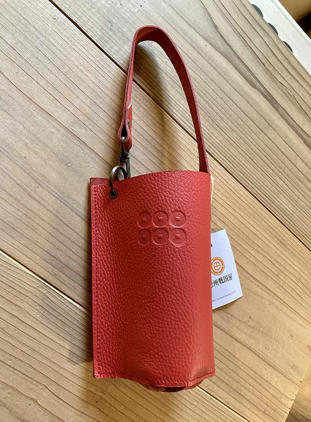 本革六文銭ペットボトルホルダー【真田赤備】