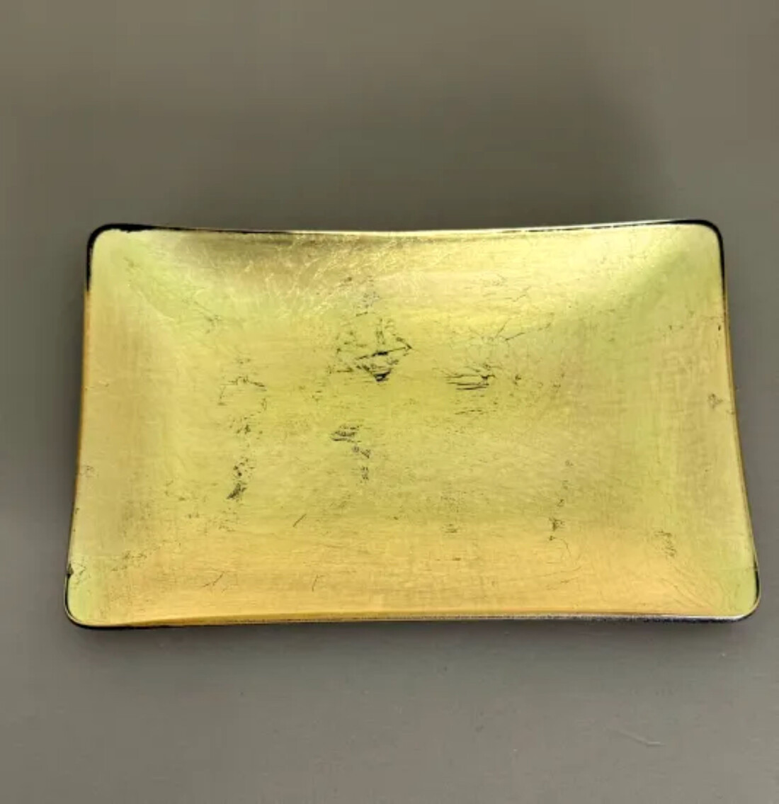 角小皿 箔貼り ゴールド ［NF136］