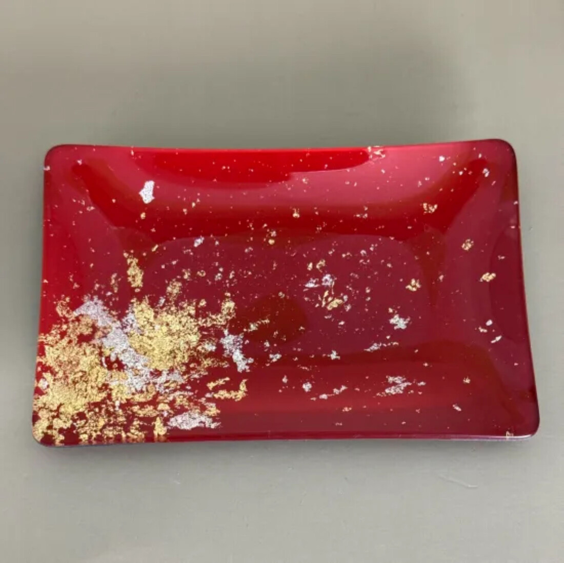 角小皿（金箔) 本朱 ［NF141］