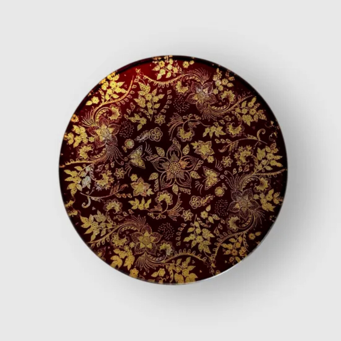 丸小皿 花舞 赤溜 ［NF149］