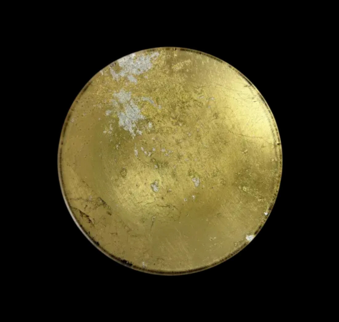 丸小皿 箔貼り ゴールド（金箔） ［NF158］