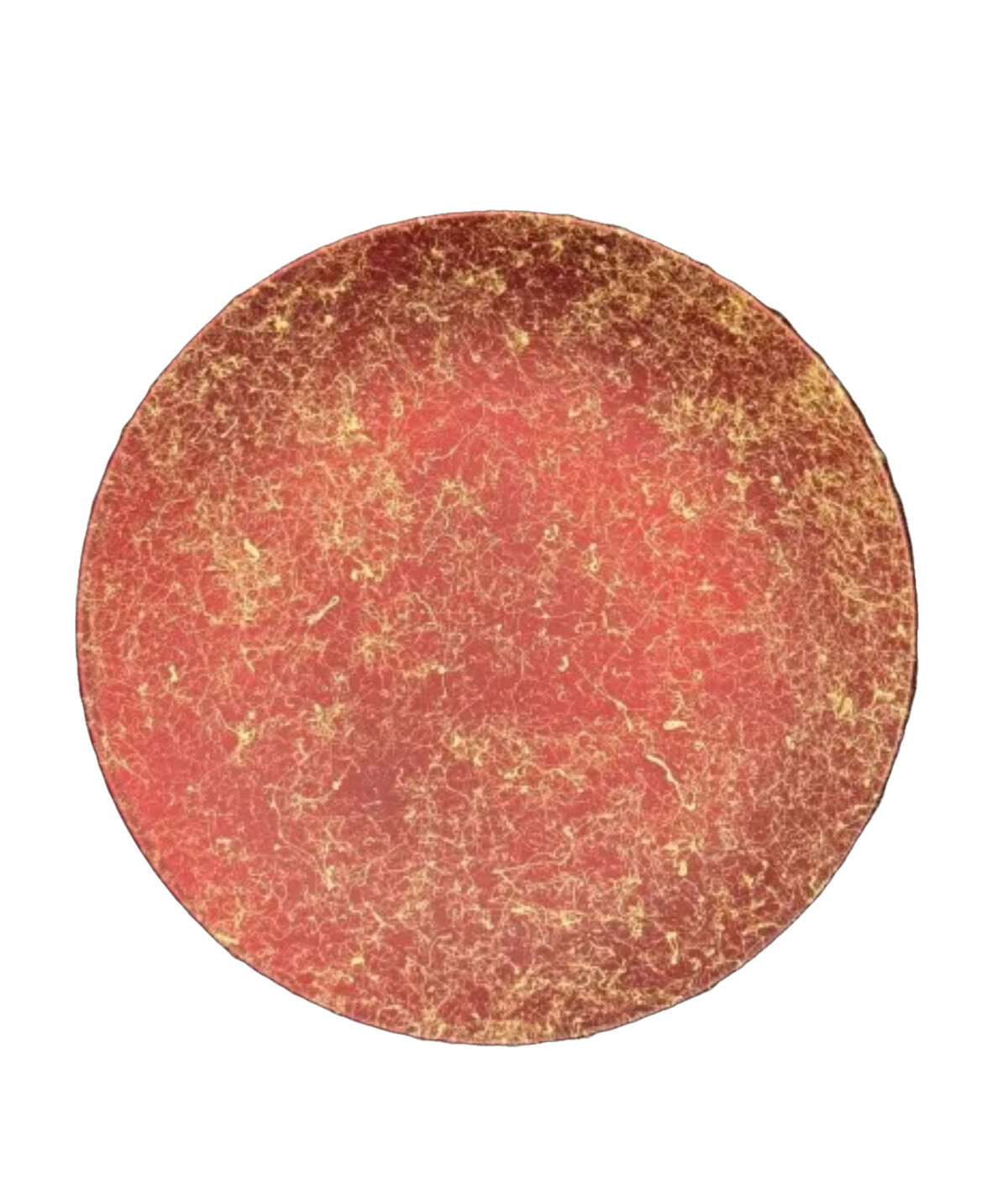 丸小皿 乱糸（マット仕上げ）赤溜［NF180］