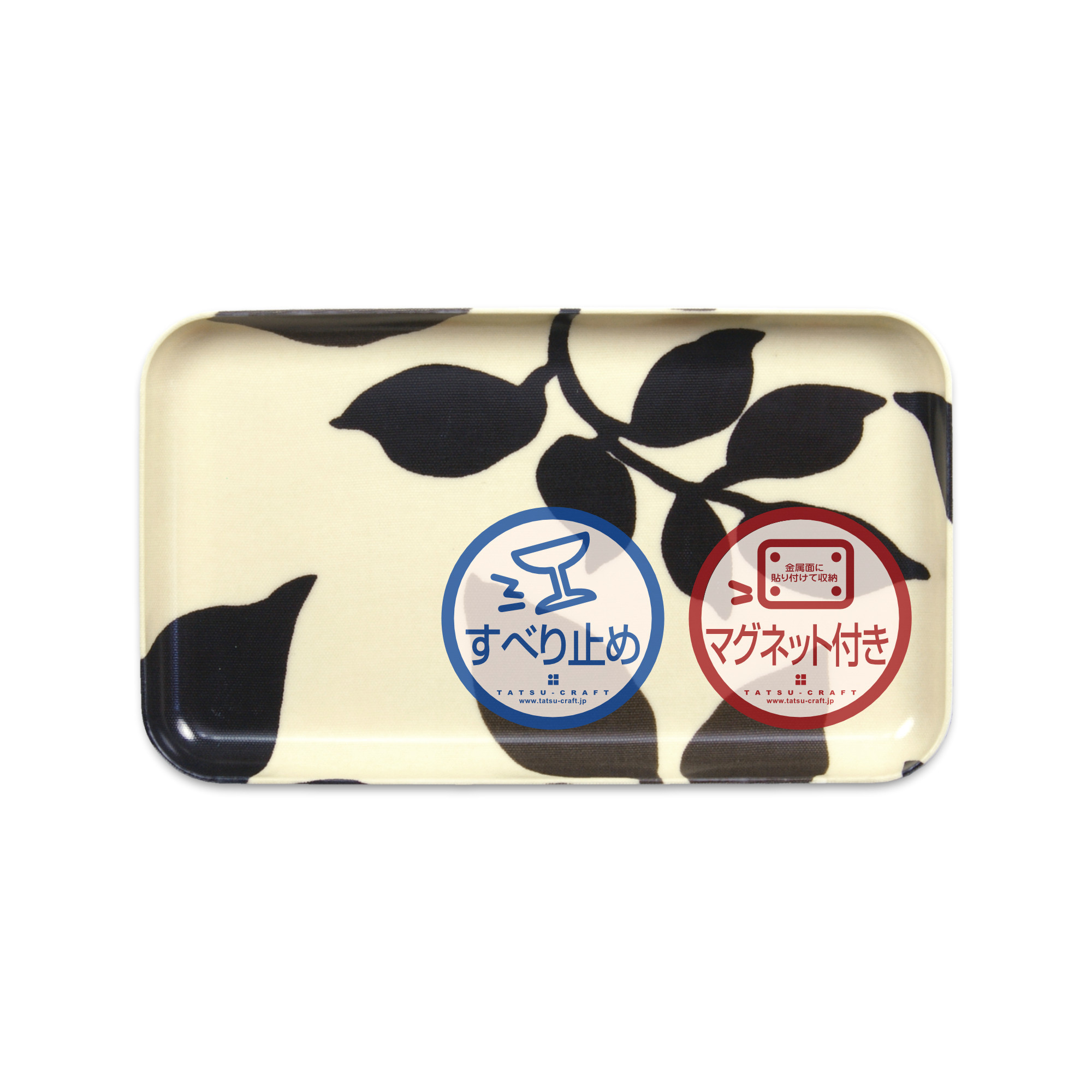 TATSU-CRAFT マグネットトレー SS 21.5cm リーフ すべり止め付き ［Tk1069］