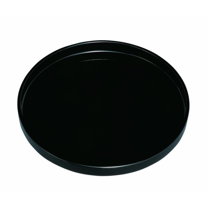 切立丸盆 24cm 黒 両面塗 研き仕上げ