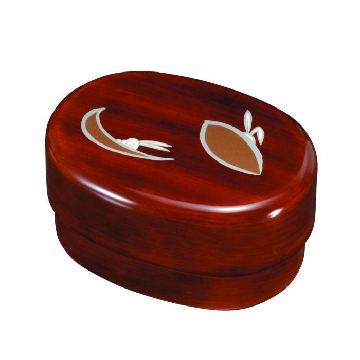 小判入子弁当箱 杢目 かくれんぼ（中子なし）シール付