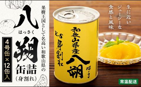 和歌山県産八朔缶詰(身割れ)425g×12缶セット[入金確定後より7営業日以内に発送予定]